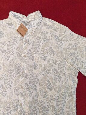 Eddie Bauer Baja Palm Print Hawaiian Shirt